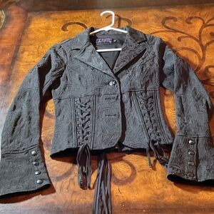 Tally Ho Black Lace-Up Women's Blazer. #83